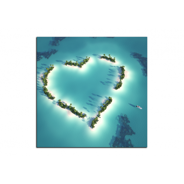 Obraz na plátně - Ostrov ve tvaru srdce - čtverec